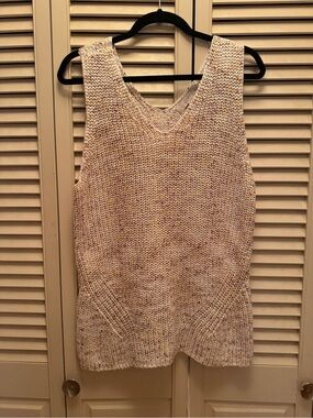 LOFT V-Neck Sleeveless Knit Tank in Oatmeal Blend